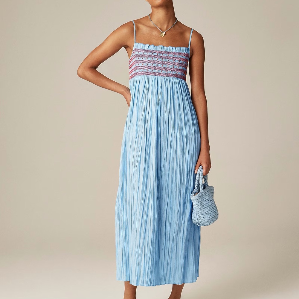 J. Crew Catania crinkled dress L NWT